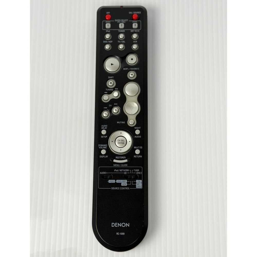Denon RC-1099 Remote Control Black Audio Video Receiver Tested Working